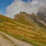 Seceda Dolomiten in Wolken gehüllt